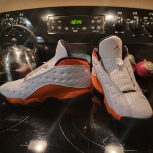 Air Jordan Men's White and Orange Sneakers